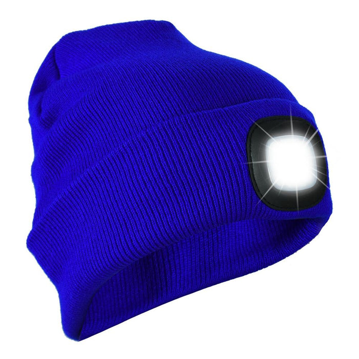 Knit Beanie Hat 4 LED Head Lamp Light Cap Outdoor Hunting Camping Fishing