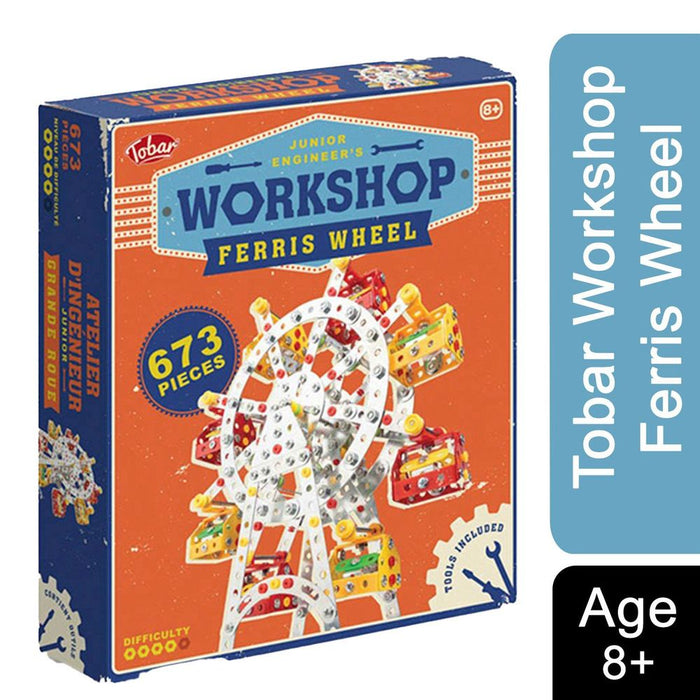 Tobar Workshop Ferris Wheel, 673 Pieces - High-Quality Metal and Plastic Construction Kit