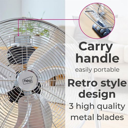 Neo High Velocity Chrome Metal Floor Freestanding Fan � 12 Inch