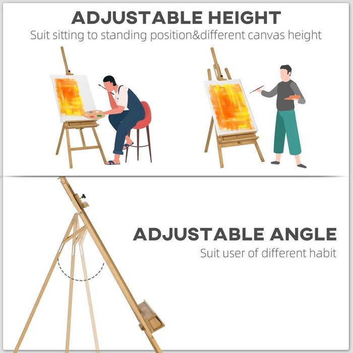 Vinsetto Adjustable Artist Easel Stand | Wooden Canvas Stand with Stability | Wedding Sign