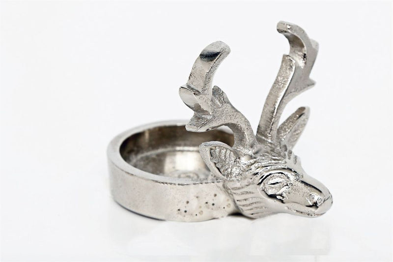 Premium Silver Stags Head Tealight Holder - High-Quality, Elegant Home Decor