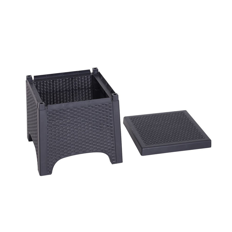 High Load Patio Coffee Set | 3-PCS Rattan Chair, Table & Cushion | Garden Gathering Furniture