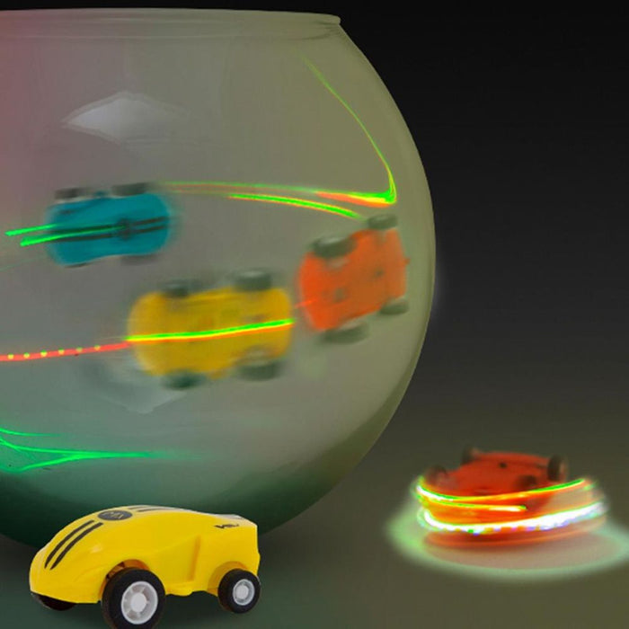 Doodle Mini Car Spinner, Flashing Lights, Yellow - High Quality, Fast Speed - Perfect Gift for Kids!