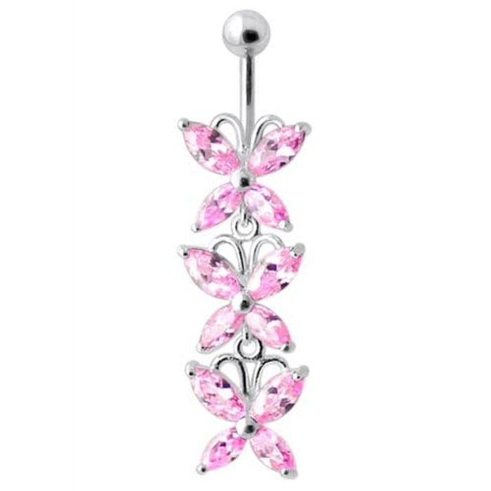 Top Quality Stone Fancy Jeweled Dangling Belly Ring