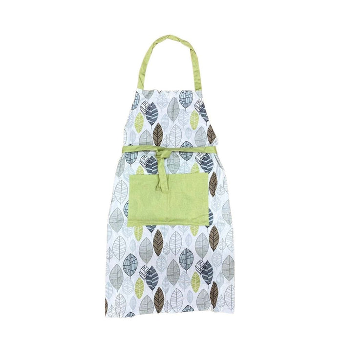 Contemporary Green Leaf Kitchen Apron - High-Quality Cotton, Stylish Design, Perfect for Cooking & Baking