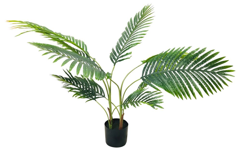 Realistic Artificial Palm Tree 110cm - Durable Pot, Adjustable Leaves - Indoor/Outdoor Use