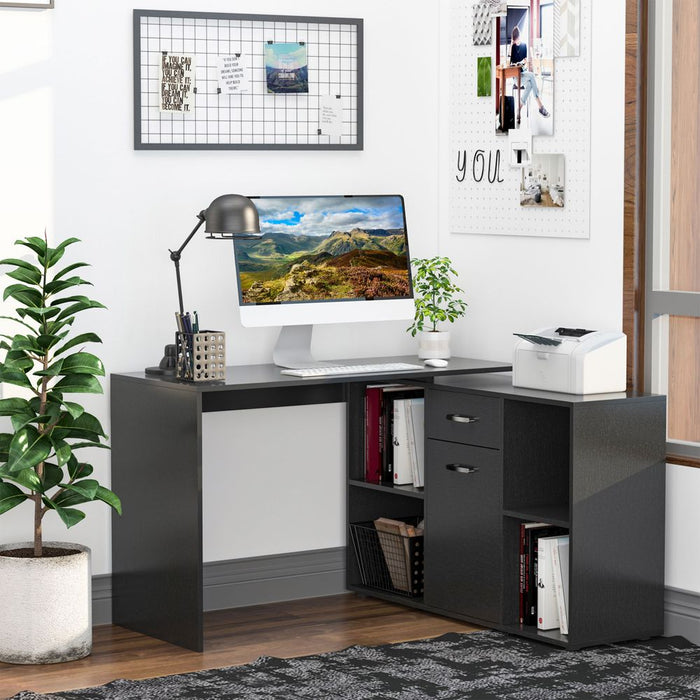 Dual-use Adjustable Large L-Shaped Computer Desk Laptop Workstation