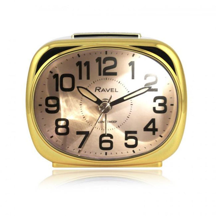 Ravel Bedside Quartz Alarm Clock - White/Gold RC040.42