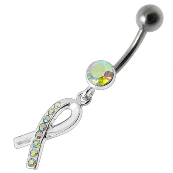 Fancy  Jeweled  CROSS Dangling Belly Ring