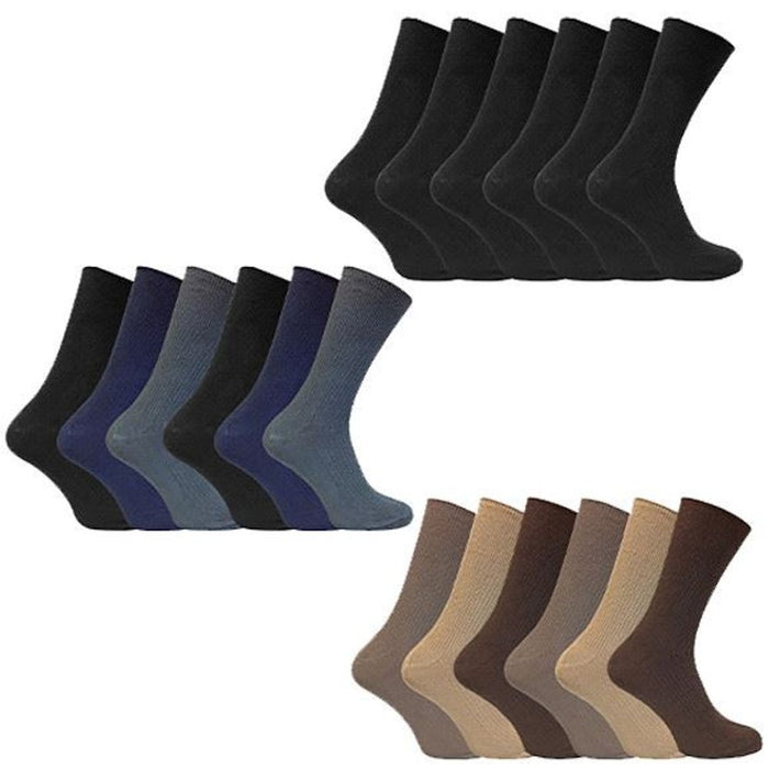 Ultimate Comfort 100% Cotton Socks - Non Elastic, 6 Pairs