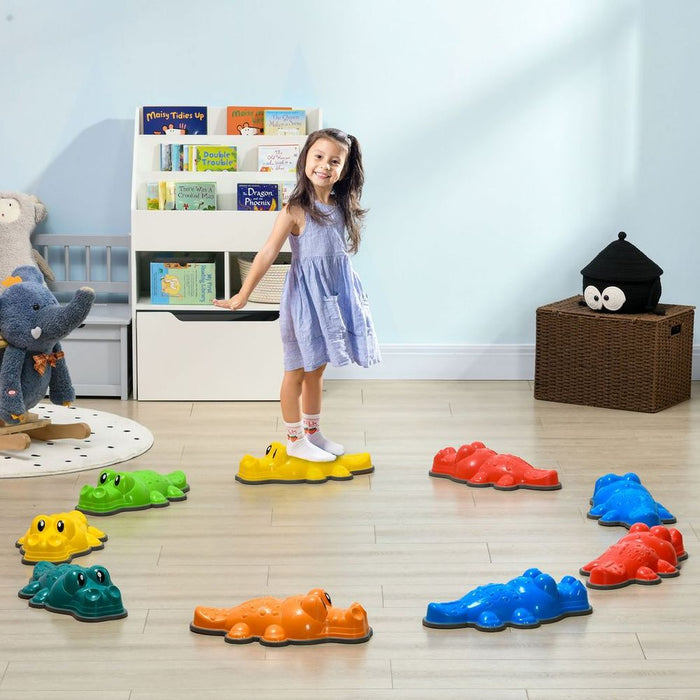 ZONEKIZ 9PCs Kids Stepping Stones w/ Anti-Slip Edge, Indoor and Outdoor