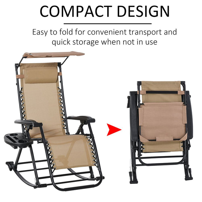 Ultimate Zero-Gravity Rocking Chair with Adjustable Back - Outdoor Lounge Seat