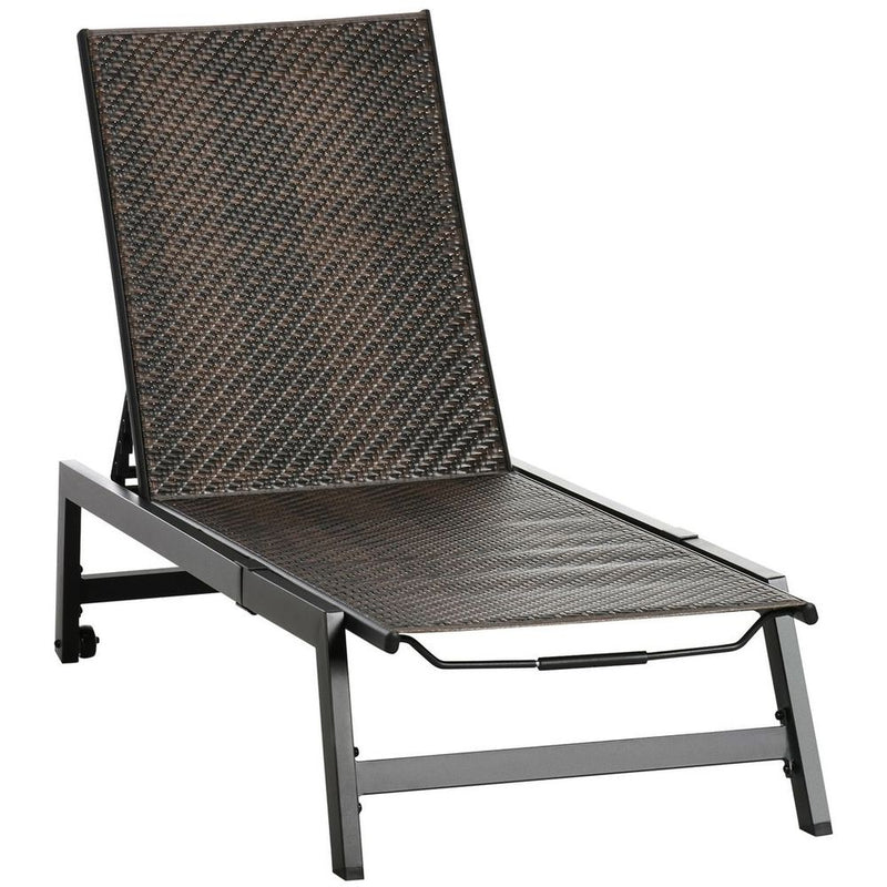 Premium Outdoor Rattan Sun Loungers - 5-Position Backrest & Wheels - Best Quality - Perfect for Relaxation - Professional Seller