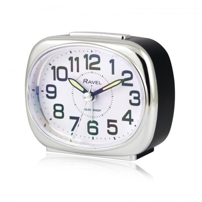 Reliable Ravel Small Bedside Alarm Clock - Black/Silver RC040.31