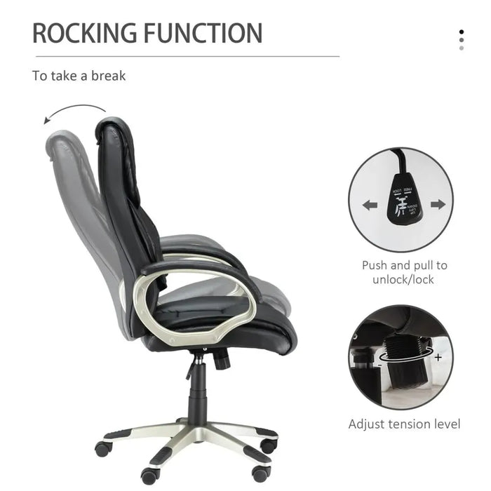 Executive Computer Office Desk Chair PU Leather Swivel Chairs High Back