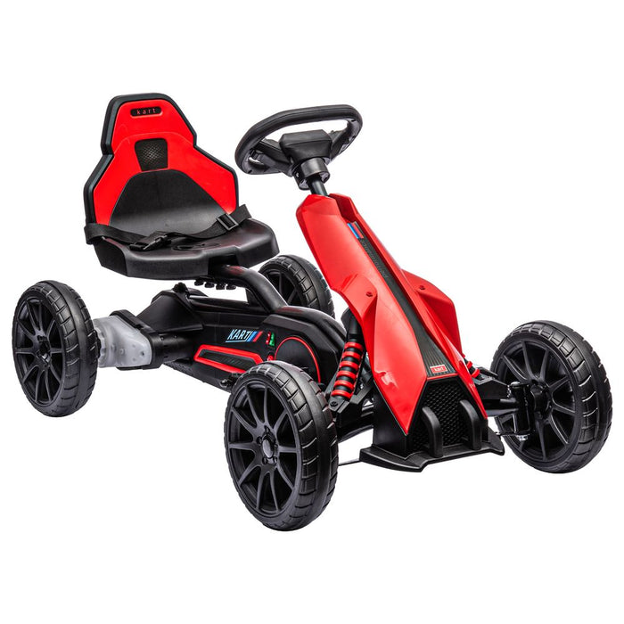 HOMCOM Electric Go Kart | 12V | 3-8 Yrs | Forward/Reverse | 2 Speeds | Red