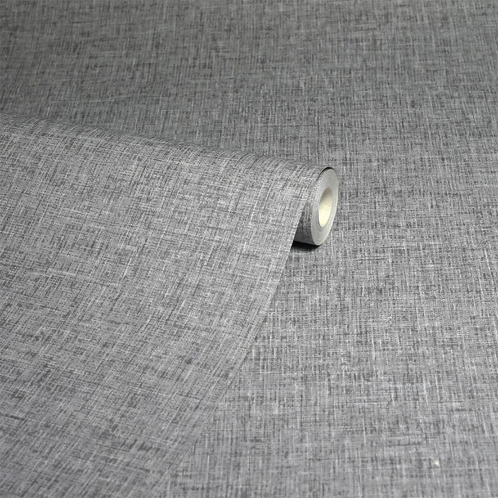 Luxury Linen Texture Mid Grey Decor - Unbeatable Quality