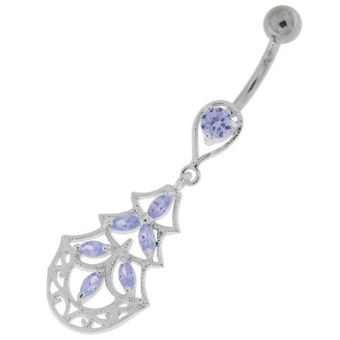 Three Steps Jeweled Chandelier Navel Belly Button Ring