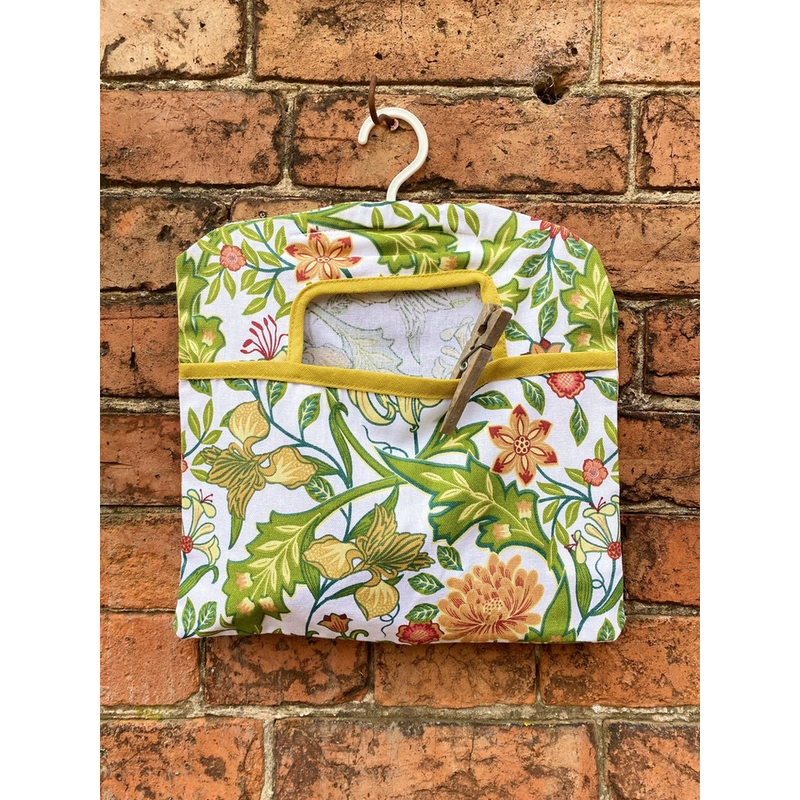 Premium Quality Mustard Sussex Peg Bag - 100% Sussex Botanical Range - Durable & Stylish - Plastic Hanger - Convenient Front Pouch Access