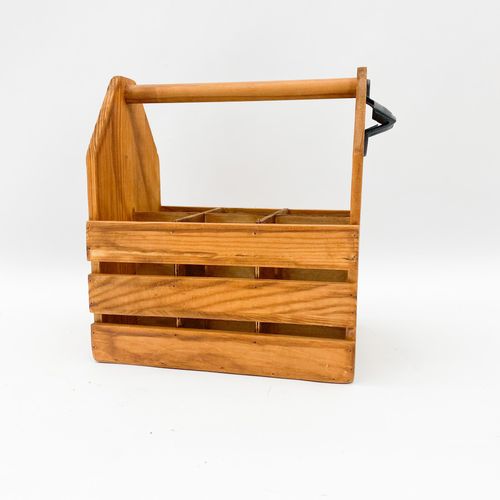 6 BOTTLE WOODEN WINE HOLDER