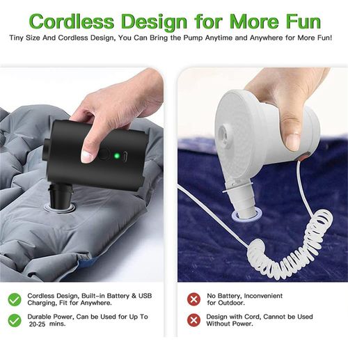 Portable Electric Air Pump, 3600mAh, Air Mattress Pump With 4 Nozzles, Ultra-high Inflation Rate Of 450l/min, Suitable For Air Mattress, Pool Toys