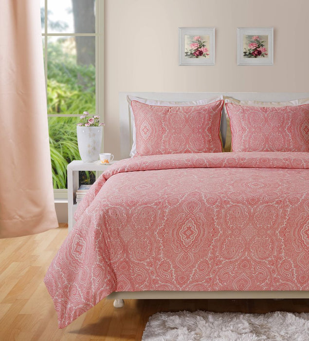 Premium 400TC Paisley Print Duvet Set - Red; Soft, Lustrous & Easy Iron - Buy Now!