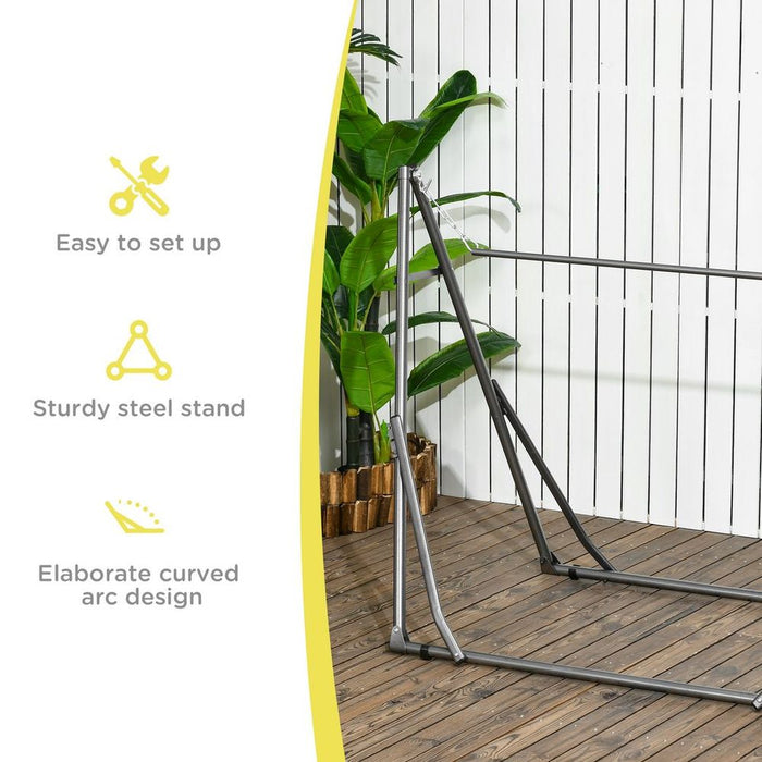 Outsunny Foldable 2-in-1 Hammock Stand & Clothes Drying Rack - Strong, Convenient, Weather Resistant