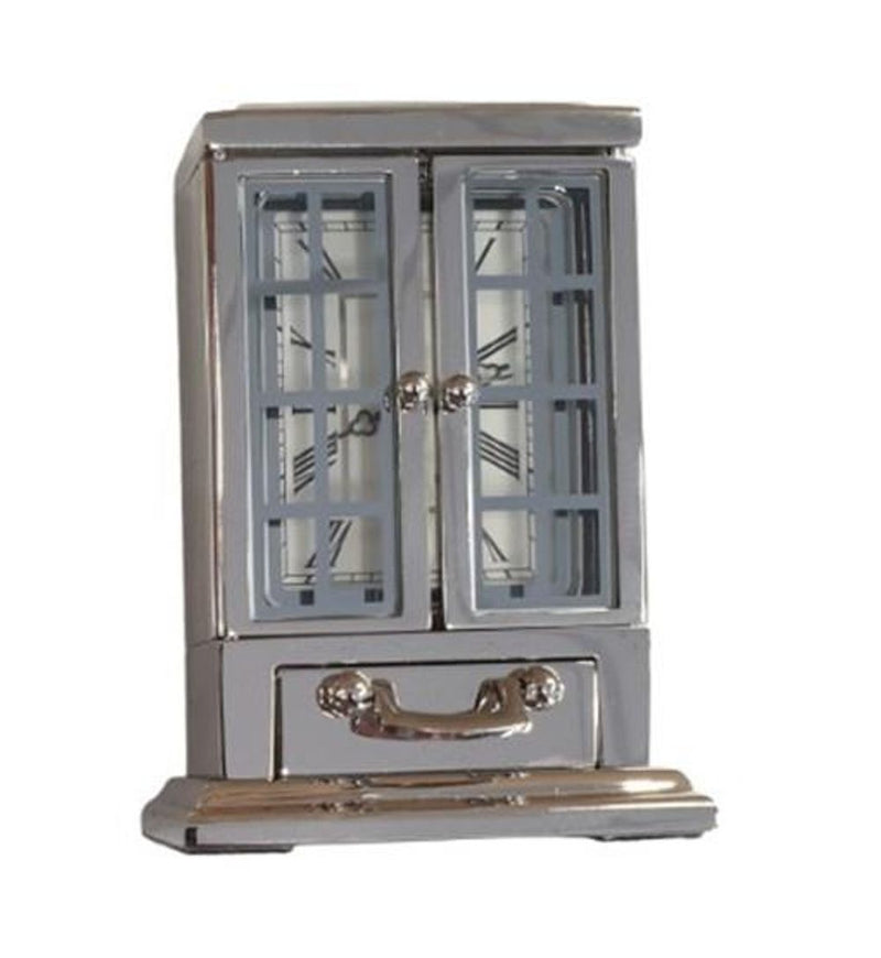 Silver Plated Solid Brass Mini Clock - Elegant Timepiece for Home Decor - CLEARANCE!