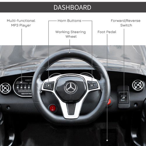 6V Licensed Mercedes Benz Kids Ride On Car W/ Remote Light Music Black