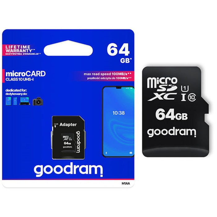 GOODRAM Micro SD Class 10 Memory Card with SD Adapter