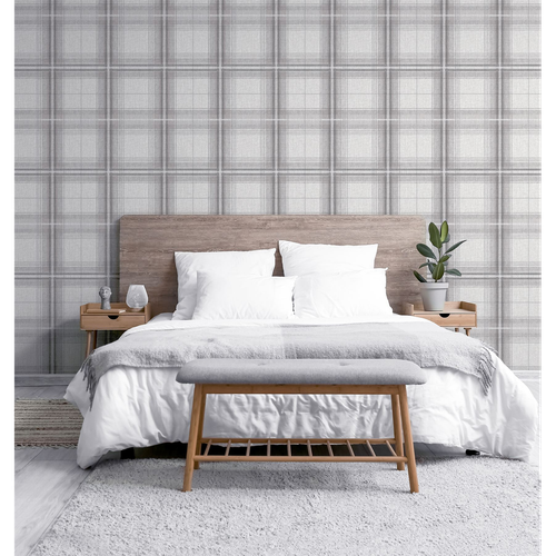Woven Check Grey/White sw12 wallpaper