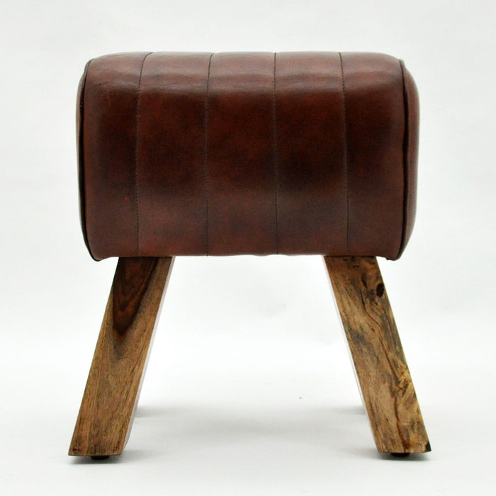 Luxury Leather Footstool: 48CM - Sturdy, Versatile, Premium Quality