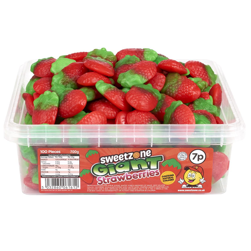 7p Giant Strawberries 700g Tub Sweets