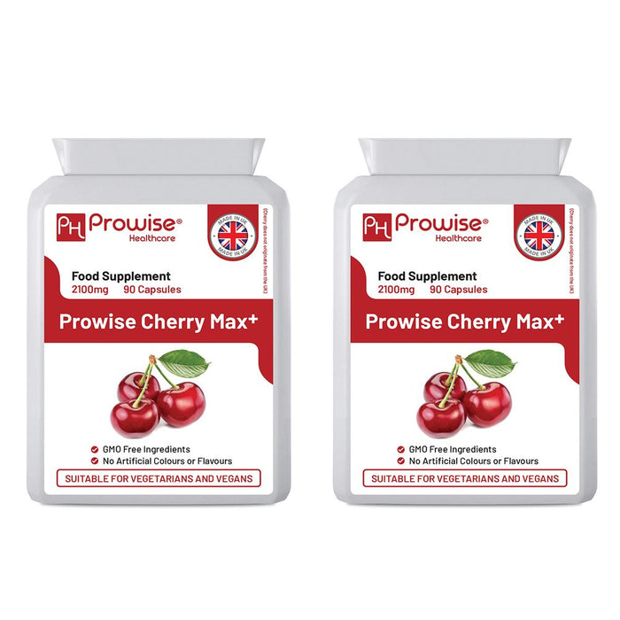 Cherry Max+ 2100mg (Pack of 2) Vegan Capsules Made in UK