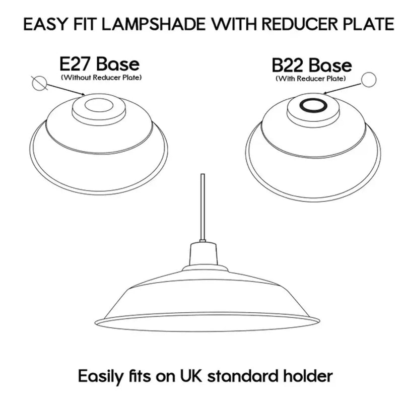 3 Pack Burgundy Retro Vintage Lampshade Easy Fit E27/B22 Base Pendant Metal 36cm Lamp Light Shades