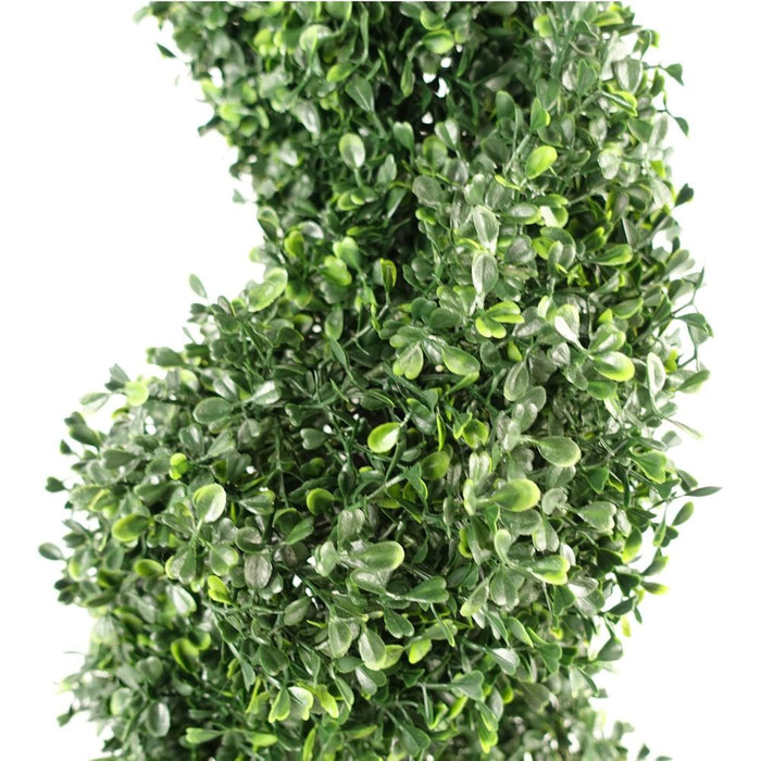 120cm Pair of UV Resistant Boxwood Tree Spiral Topiary - 1058 leaves