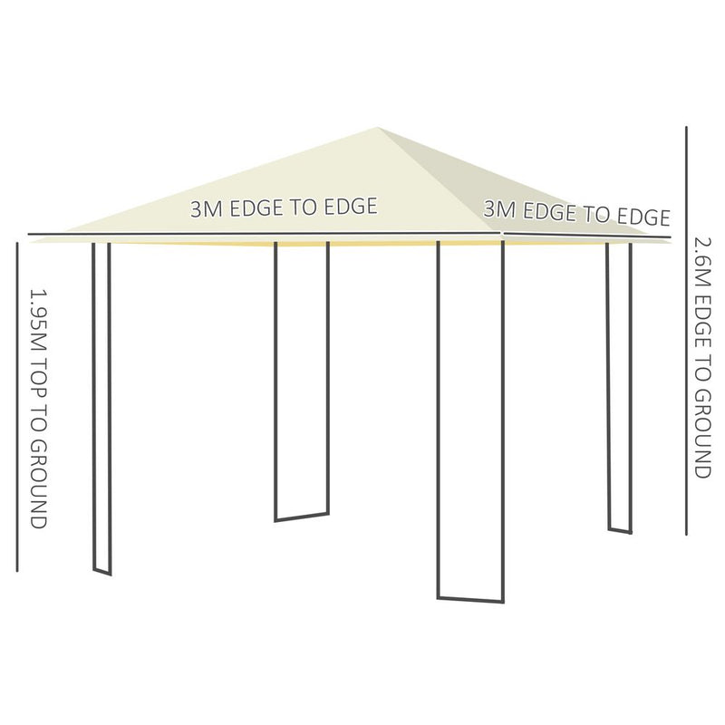 Outdoor Gazebo for Garden Party Tent, Wedding Canopy Pavilion Cream-white