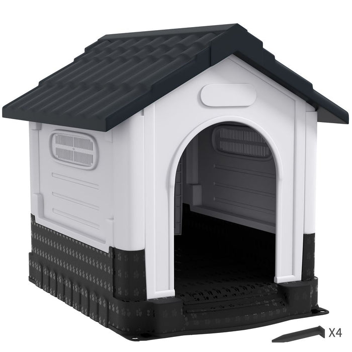 PawHut Dog Kennel for Outside, for M and L Dogs, 101 x 88 x 99cm, Grey