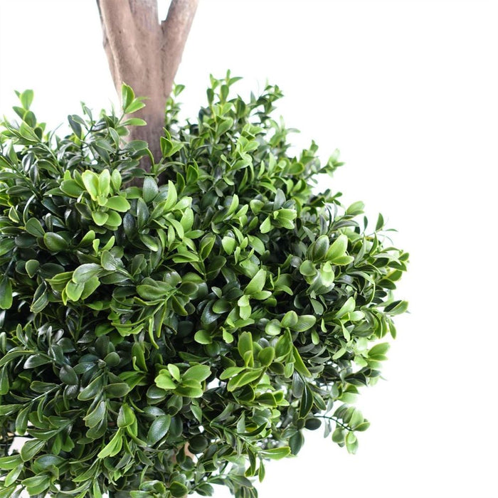 120cm Buxus Triple Ball Artificial Tree: UV Resistant, Outdoor Topiary