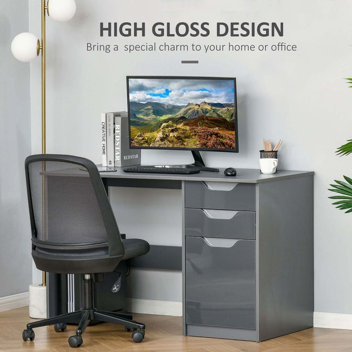 Premium Grey Computer Desk: Workstation with Drawers - High-Quality & Efficient