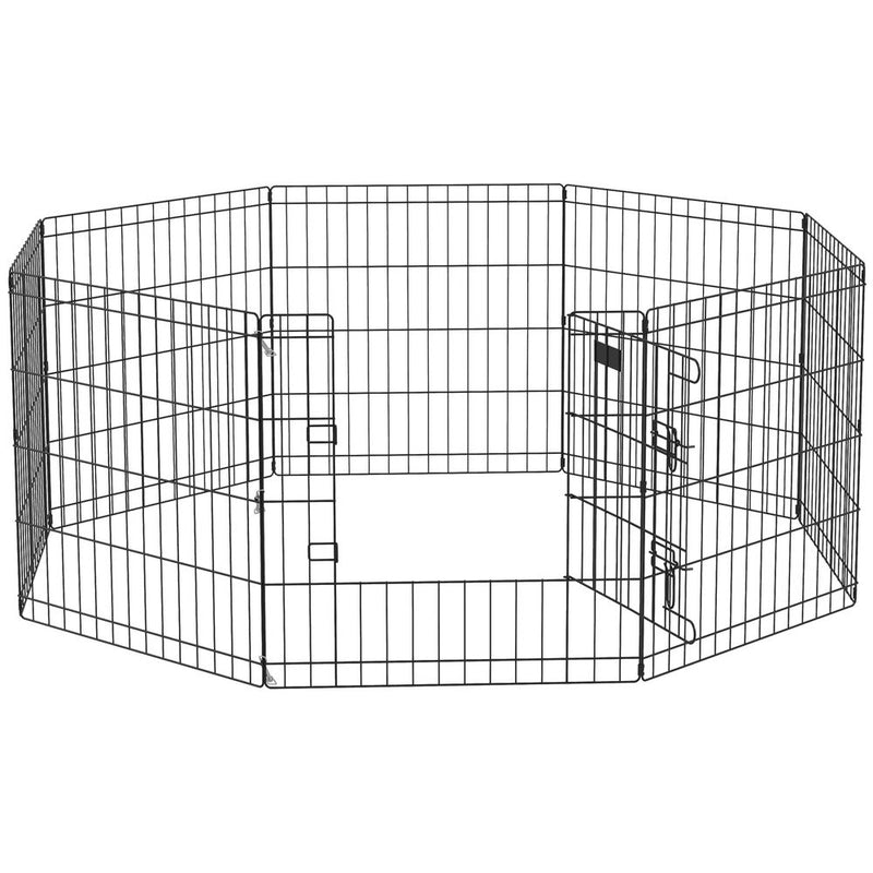 PawHut 24" Pet Dog Playpen, 8-Panel Metal Fence, Safe & Secure Space