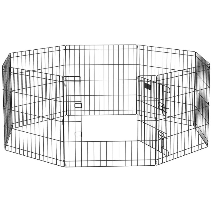 PawHut 24" Pet Dog Playpen, 8-Panel Metal Fence, Safe & Secure Space