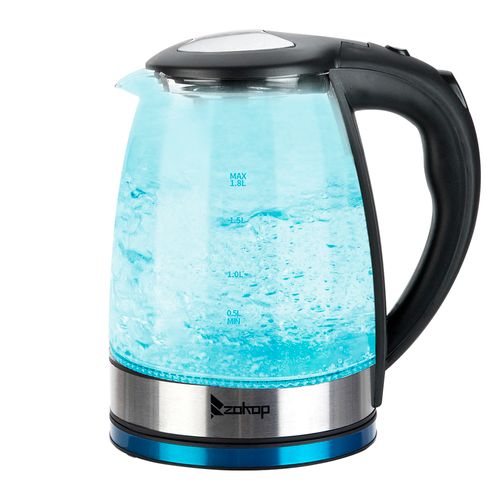ZOKOP HD-1861-A 220V 2000W 1.8L Electric Glass Kettle UK Plug