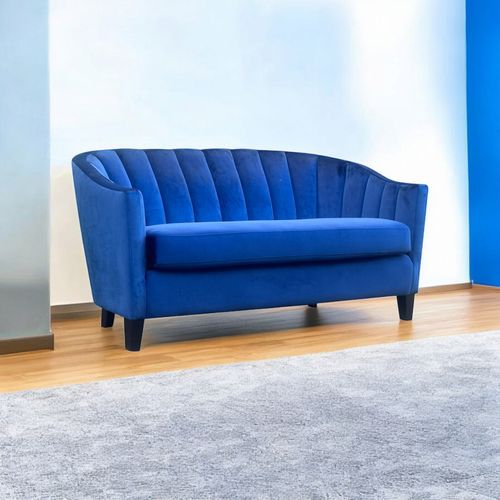 147CM 2 SEATER BLUE VELVET LOVESEAT