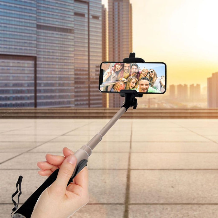 Aquarius Selfie Stick - Gold | Bluetooth Remote | Premium-Aluminium | 270° Adjustment