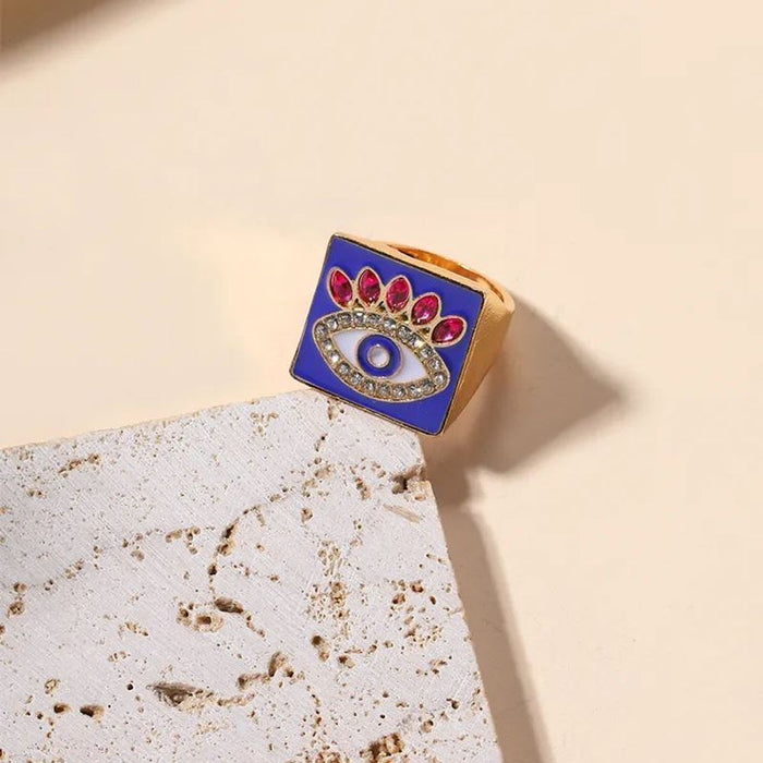 Evil Eye Ring, Rectangular – High-quality protection against negative energy