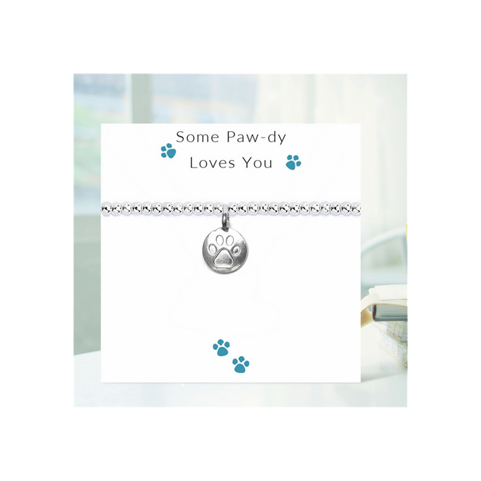 Some Paw-dy Loves You - Paw Print Bracelet on Message Card