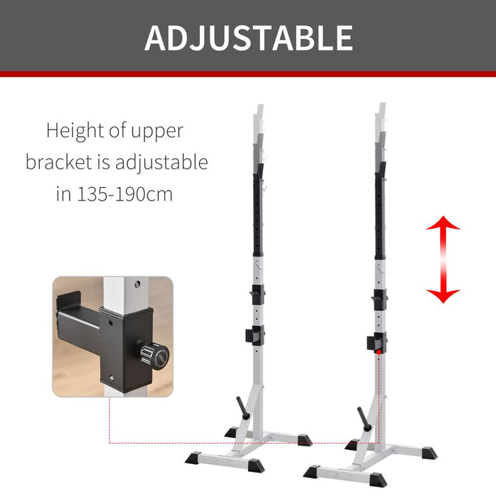 Premium Heavy-Duty Adjustable Barbell Squat Rack - 200kg Capacity - HOMCOM