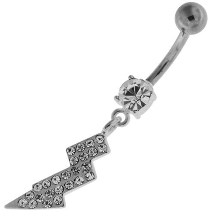 Multi Jeweled Lightning Bolt Navel Belly Button Ring