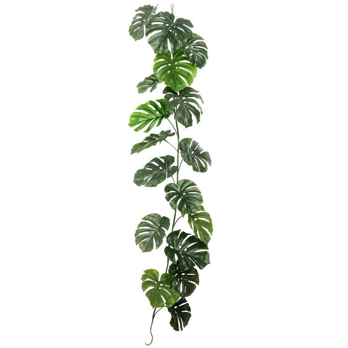 Artificial Monstera Leaf Garland Green 5.5ft